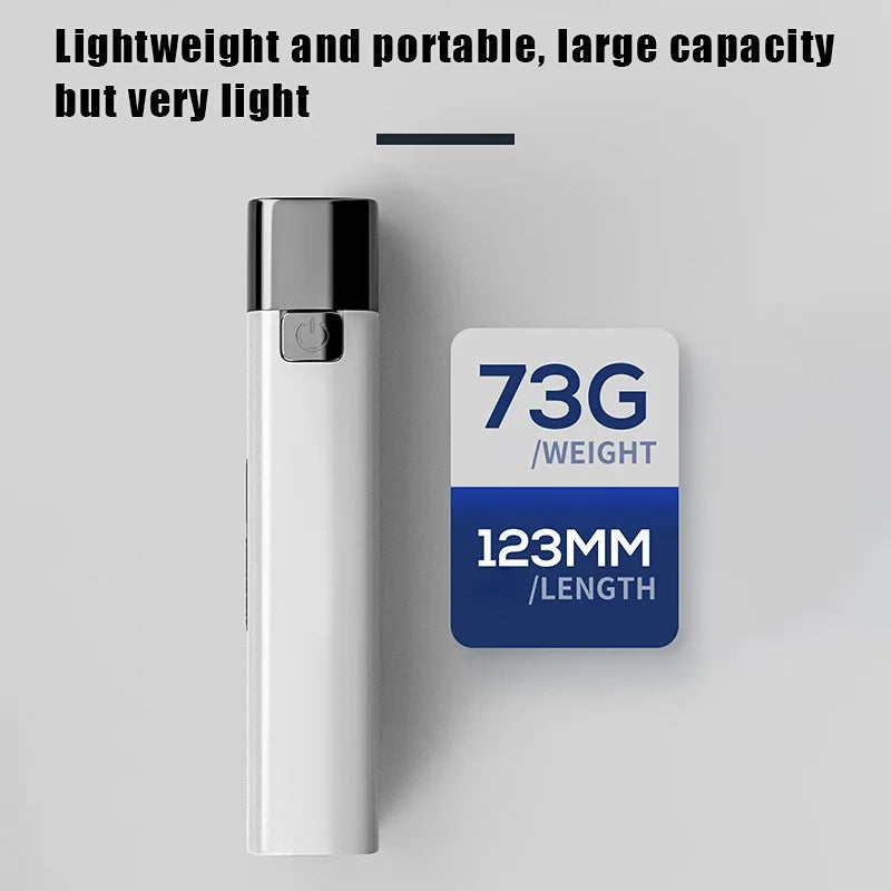 Outdoor Hiking Mini Portable Strong Light Small Flashlight USB Qme