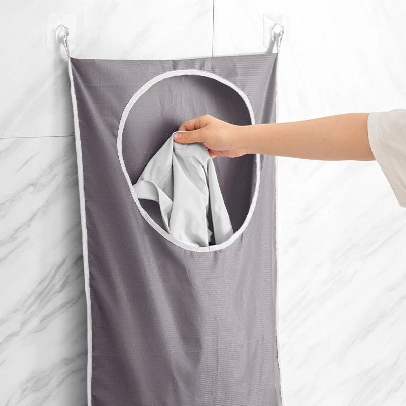 Household Sundries Storage Bag Door Hanging Laundry Basket Wall Qme