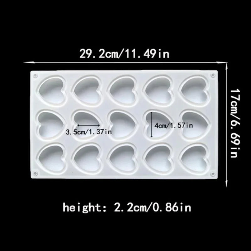 Heart Shaped Chocolate Silicone Baking Molds French Dessert Mousse Qme