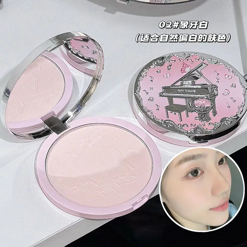 ART VALUE Matter Face Pressed Powder Soft Mist Setting Powder Three-color Face Makeup Long Lasting Oil Control Foundation Beauty Qme