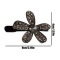 Flower Sparkling Rhinestone Hair Clip Vintage Metal Duckbill Hairpin Qme China Mainland Black