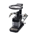 LED Glass Adjustable Magnification Metal Clamp Precisions Repair Qme black