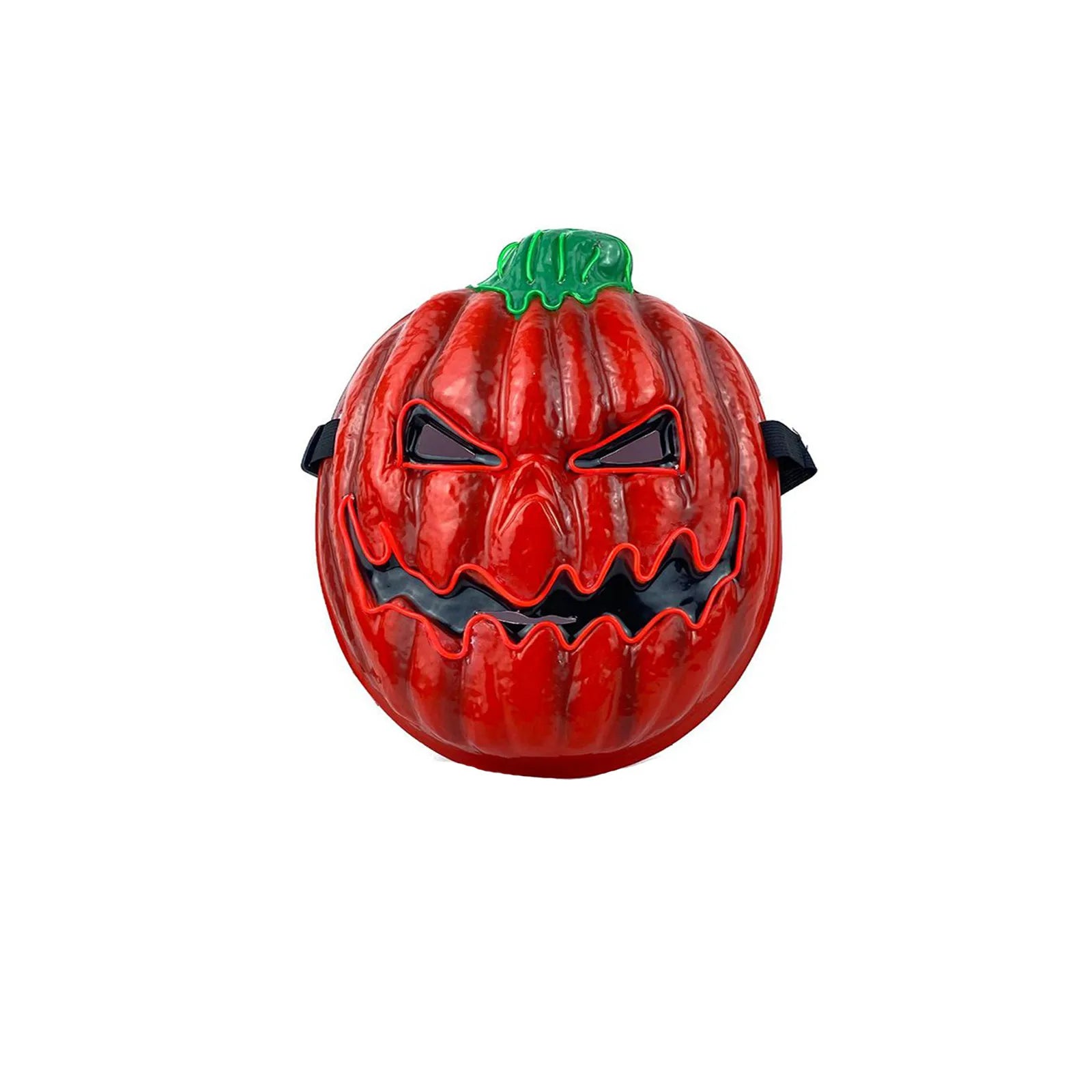 Creative Halloween Party Props Luminous LED Horror Mask Gloiwng Neon Pumpkin Head Mask Light Up Ghost Face Mask Scary Decoration Qme D