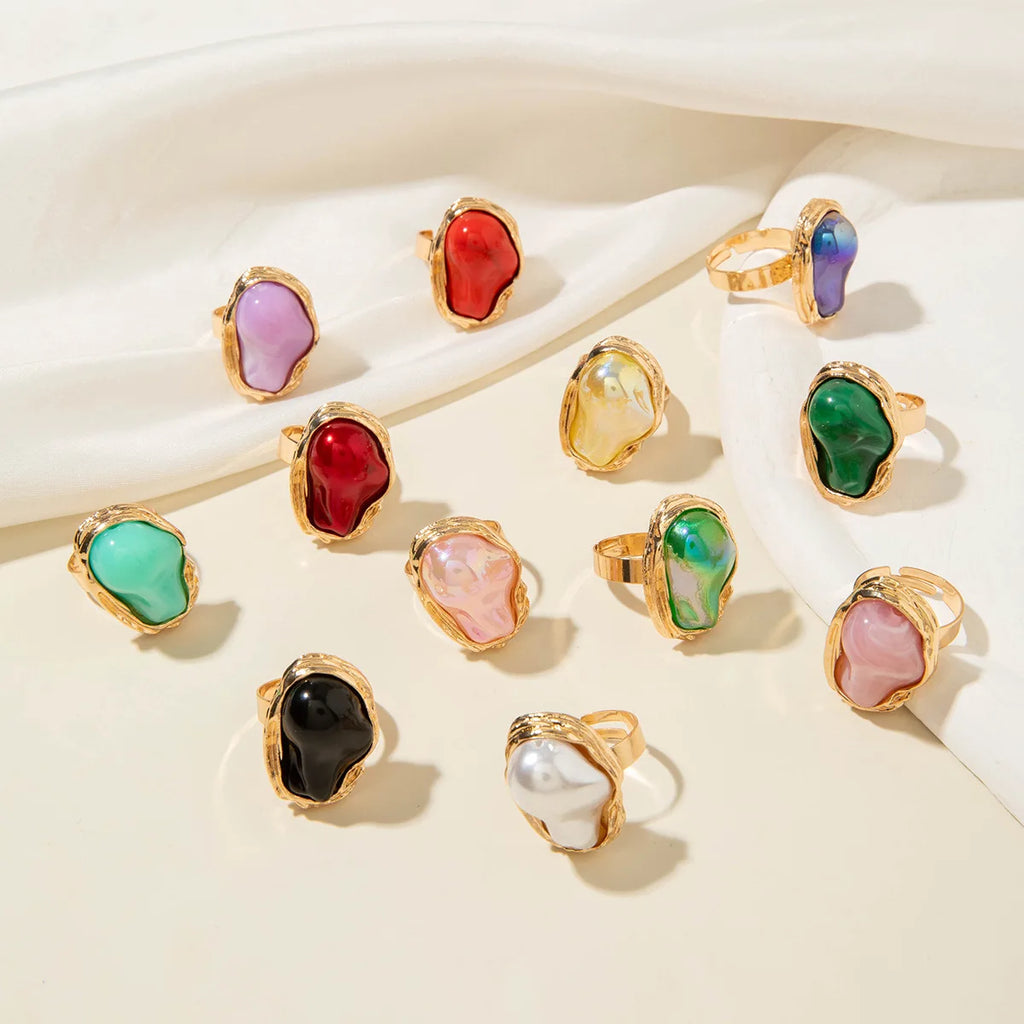 French Retro Shaped Large Pearl Ring Index Finger Fashionable Women's Daily Luxury Party Jewelry Qme