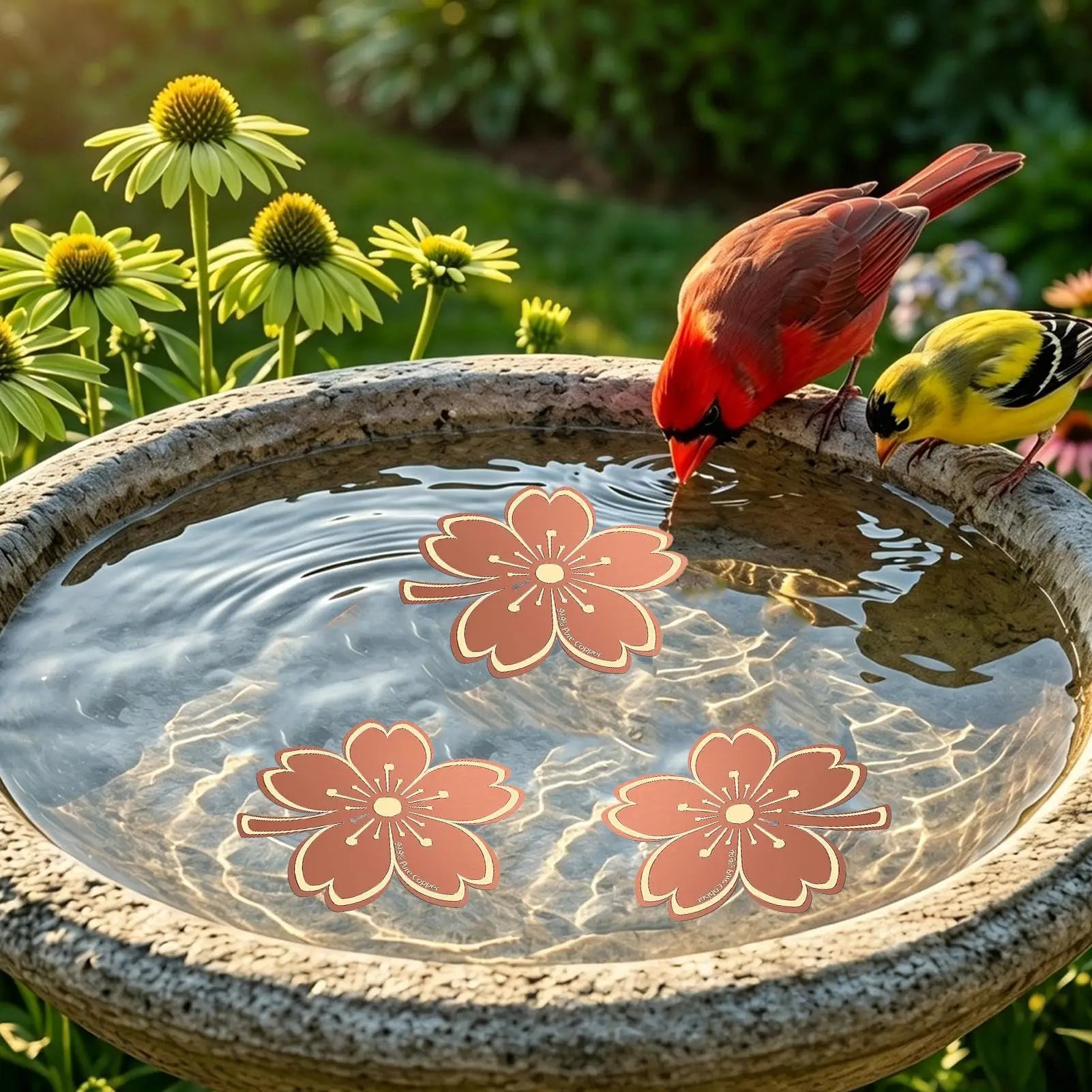 Bird Bath Copper Disk Water Cleaning Maintenance Plate Purification Qme