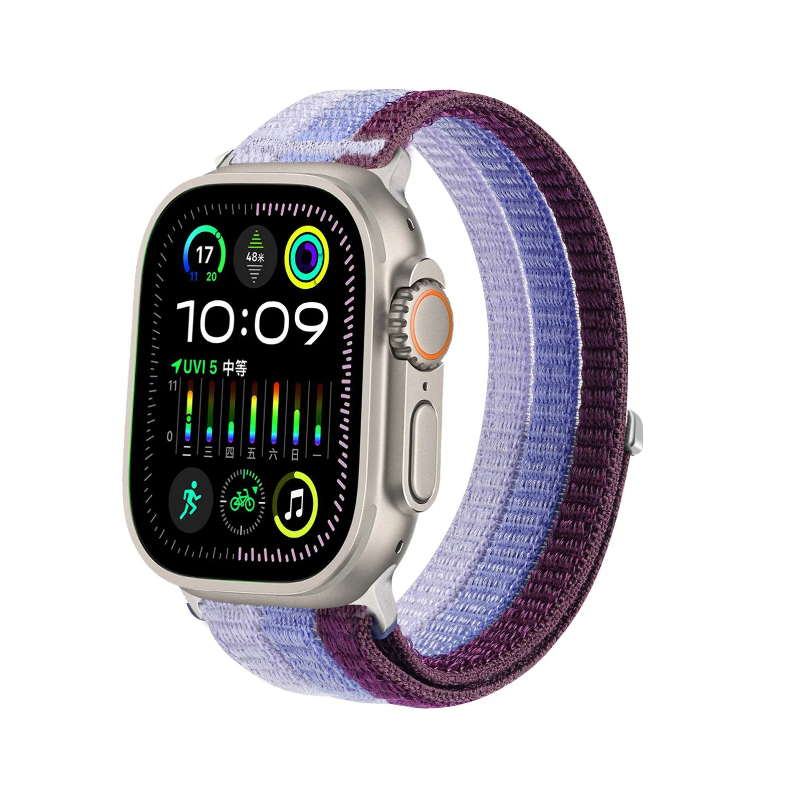 A Cloud Soft Breathable Nylon Loop Watch Strap for Apple Watch Series 10 9 8 S11 Lightweight Comfortable Replacement Wrist Band Qme Purple Galaxy 42 44 45 46 49 S10 S