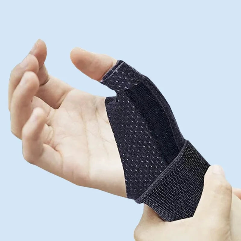 2PCS Adjustable Elastic Magic Tape Thumb Support Glove Breathable Wrist Brace for Tendonitis Pain Relief Qme