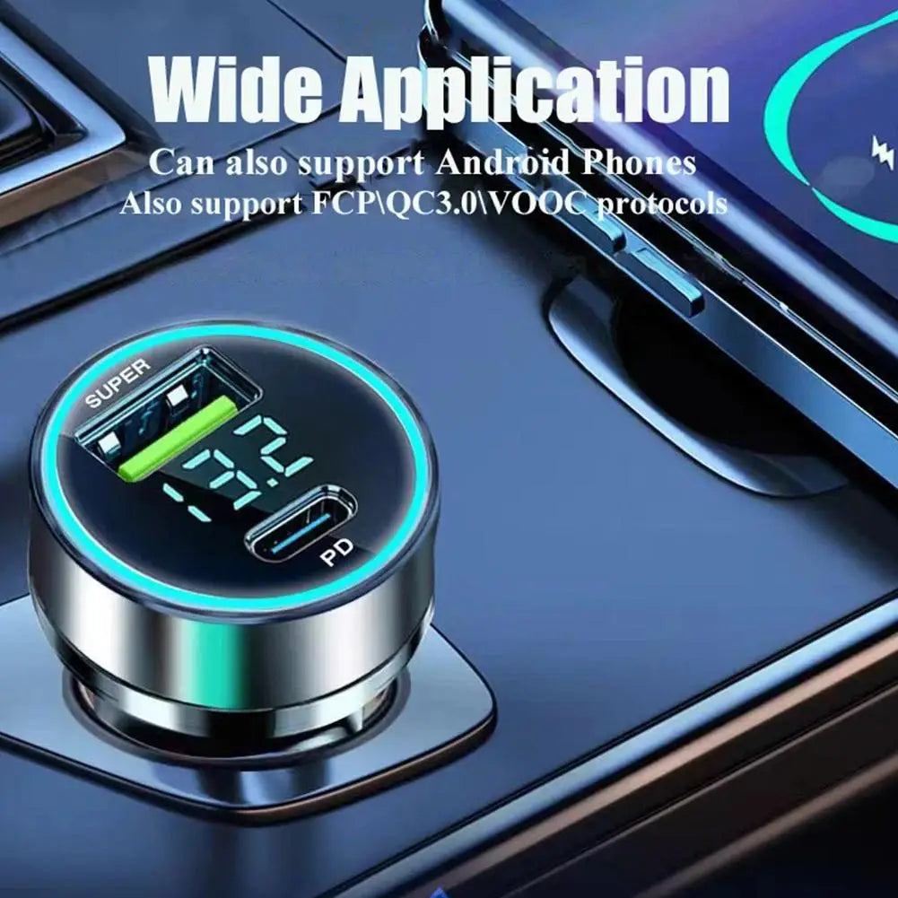 2 Ports Car Charger PD Fast Charging Multi Port Cigarette Lighter Qme