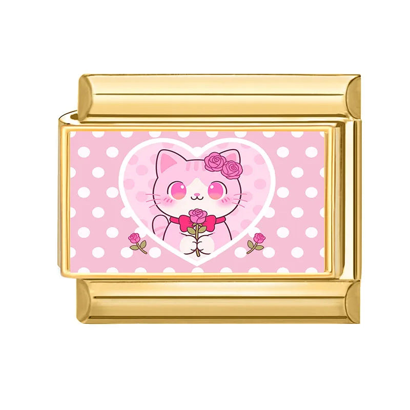 Y2K Pink Series Cute Cats Rabbits Tulip Lotus Cherry Golden Italian