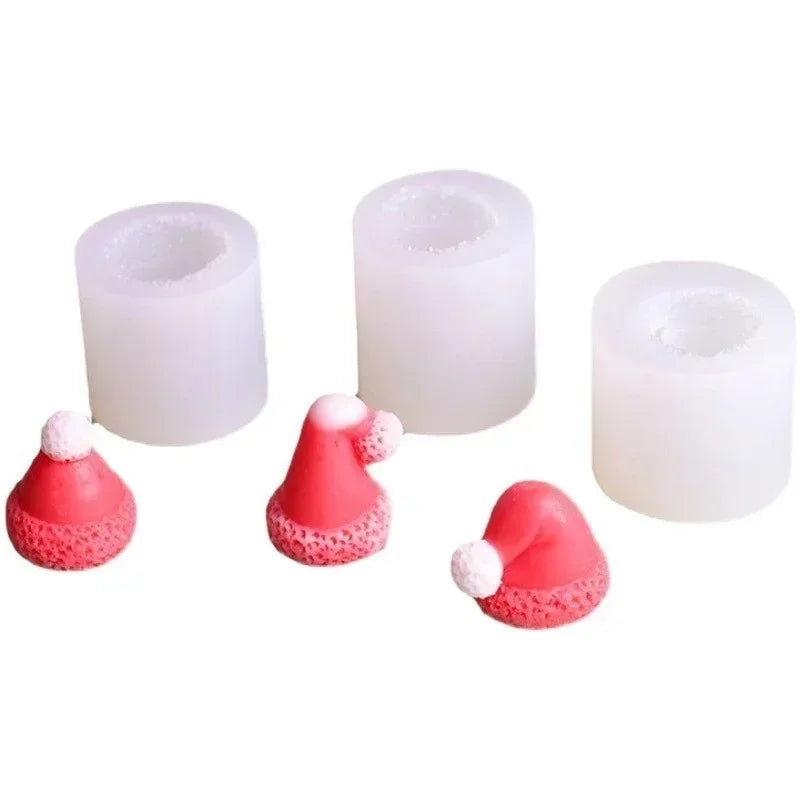 Handmade Molds Creative Christmas Hat Candle Silicone Mold DIY Geometry Candle Making Resin Soap Mold Christmas Gifts Decor Qme