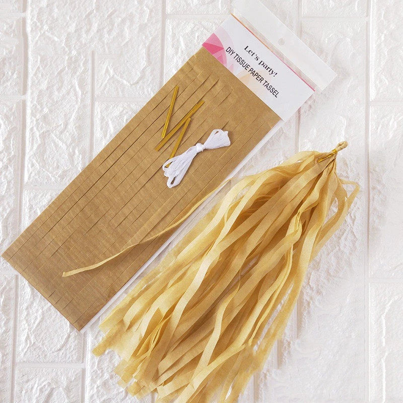 Valentine's Day Gradient 2-Meter Color Tassel Party Decoration Qme Khaki