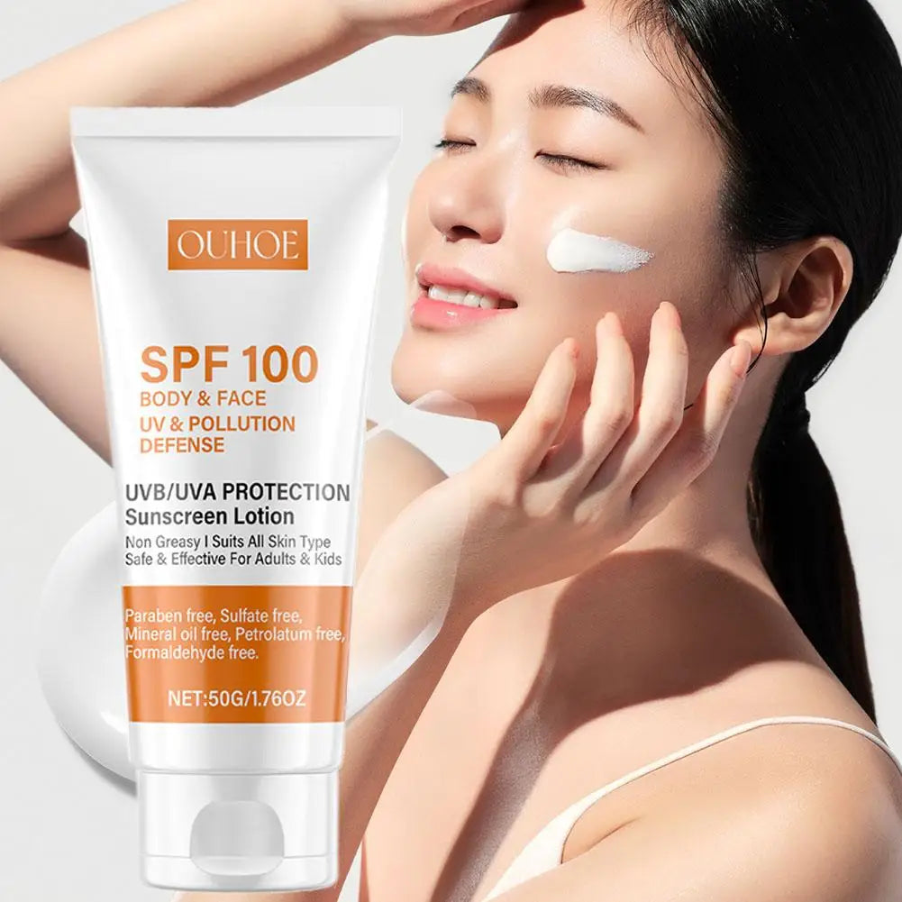 Sunscreen Lotion Spf100 Moisturizing Refreshing Light Non Greasy Qme