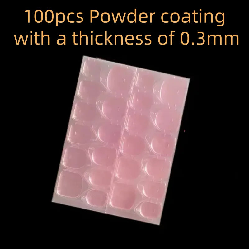 Stick Nail Jelly Double sided Adhesive Transparent Traceless Nail Glue Invisible Wear Nail Sheet Adhesive DIY Tools Qme 100pcs pink