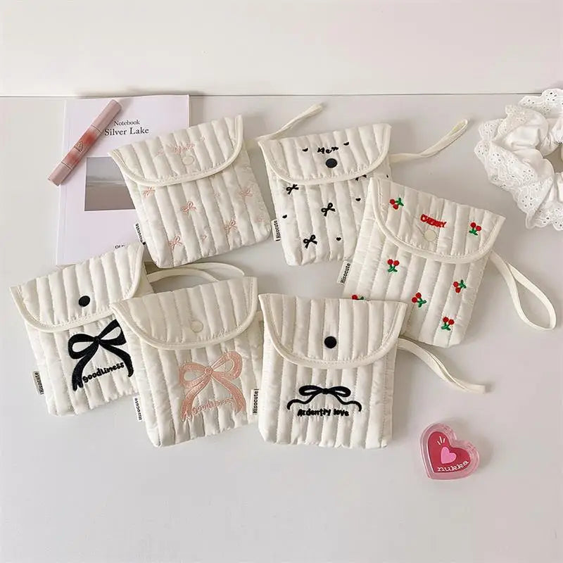 Large Capacity Handbag Women Cosmetic Bag Gifts Cute Bowknot Cherry Qme