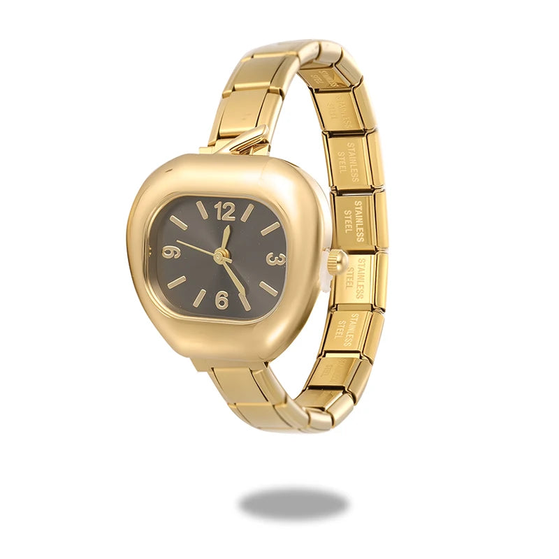 2026 Fashion Men Women's DIY 9mm Width Italian Elastic Charm Stainless Round Oval Square Watch Bracelet Bangle For Birthday Gift Qme Style 16