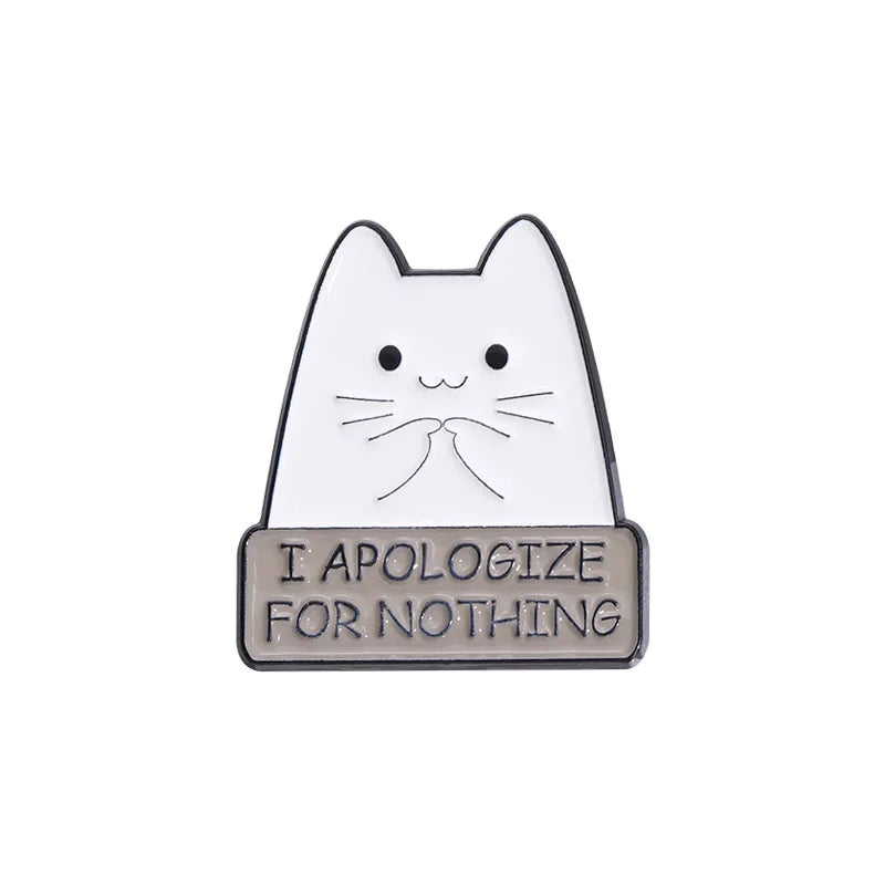 Cute Rainbow Cat Enamel Pins I HATE EVERYONE EQUALLY Funny Kitten Brooches Lapel Metal Badge Backpack Jewelry Pins Wholesale Qme style 3