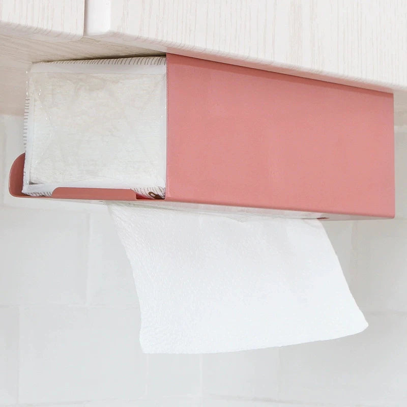 Under Cabinet Holder Paper Towel Kitchen Iron Material Tissue Box Qme