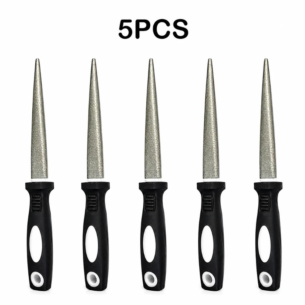 Ergonomic Handle Diamond Grinding Sharpener 1/3/5Pcs Wearproof Curved Flat Design Home Kitchen Blade Maintenance Tool Qme black and white 5pcs M