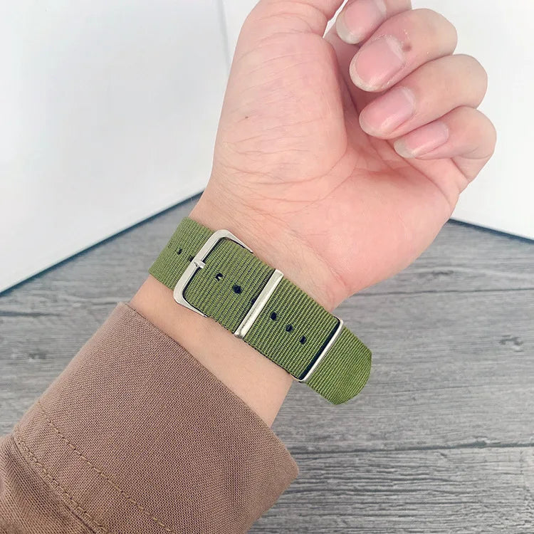 Nylon Watch Strap 22mm Canvas Replacement Watch Band Stainless Steel Buckle Waterproof Sports Wristband For Men Women Watches Qme