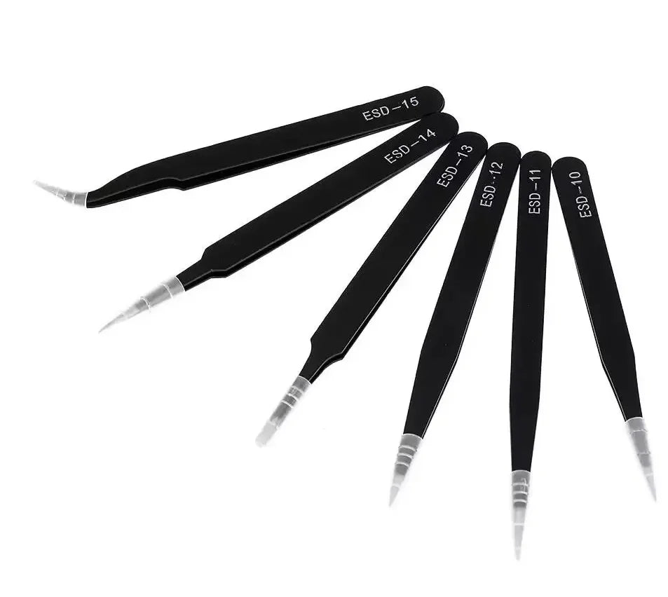 Antistatic Stainless Steel Tweezers Precision Maintenance Industrial Qme