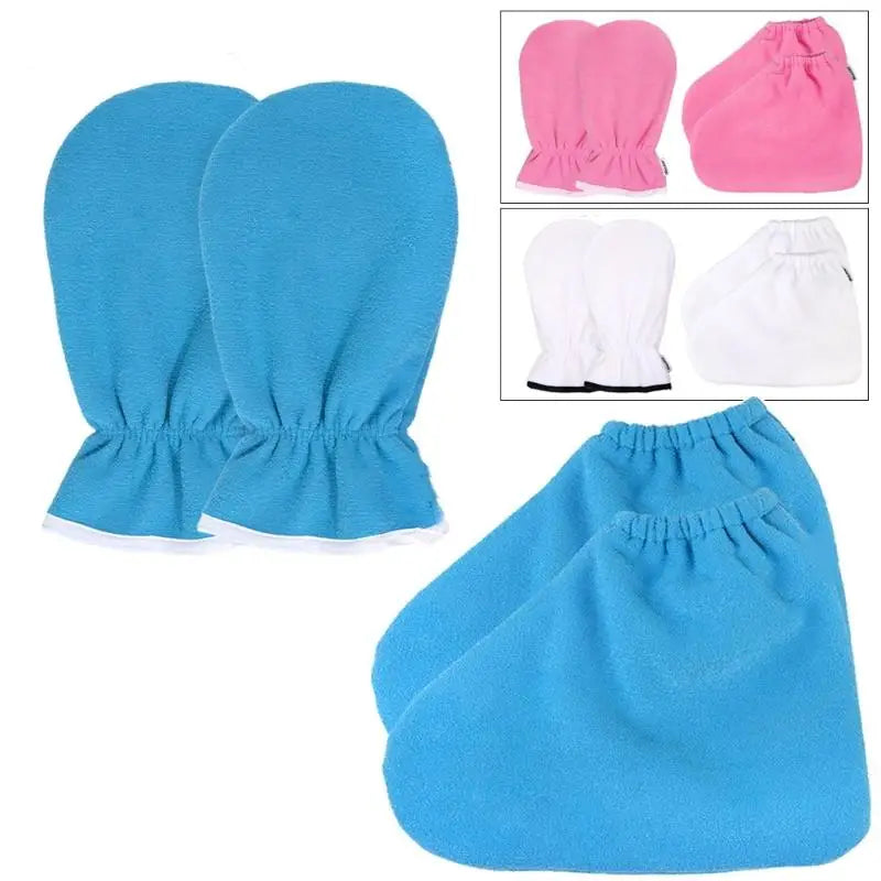 1 Pair Flannel Insulation Care Gloves Elastic Opening Nail Protection Qme
