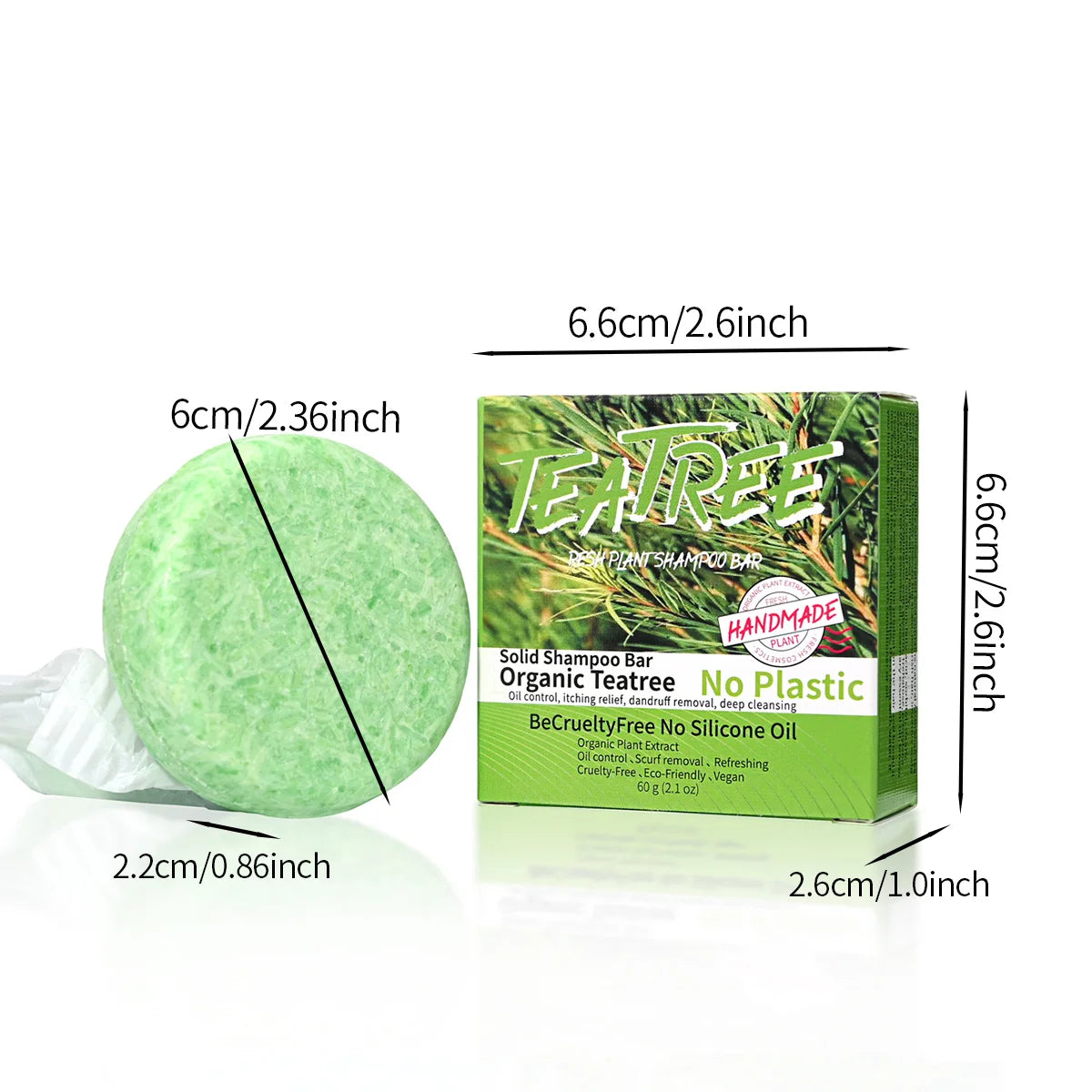 Natural Organic Tea Tree Essential Oil Soap Solid Shampoo Stick Qme