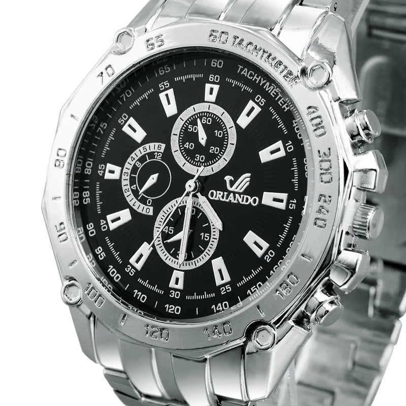 Reloj Hombre Masculino Men's Fashion Business Watch Men Luxury Stainless Steel Mens Quartz Watch Man Sport Wristwatch Male Clock Qme
