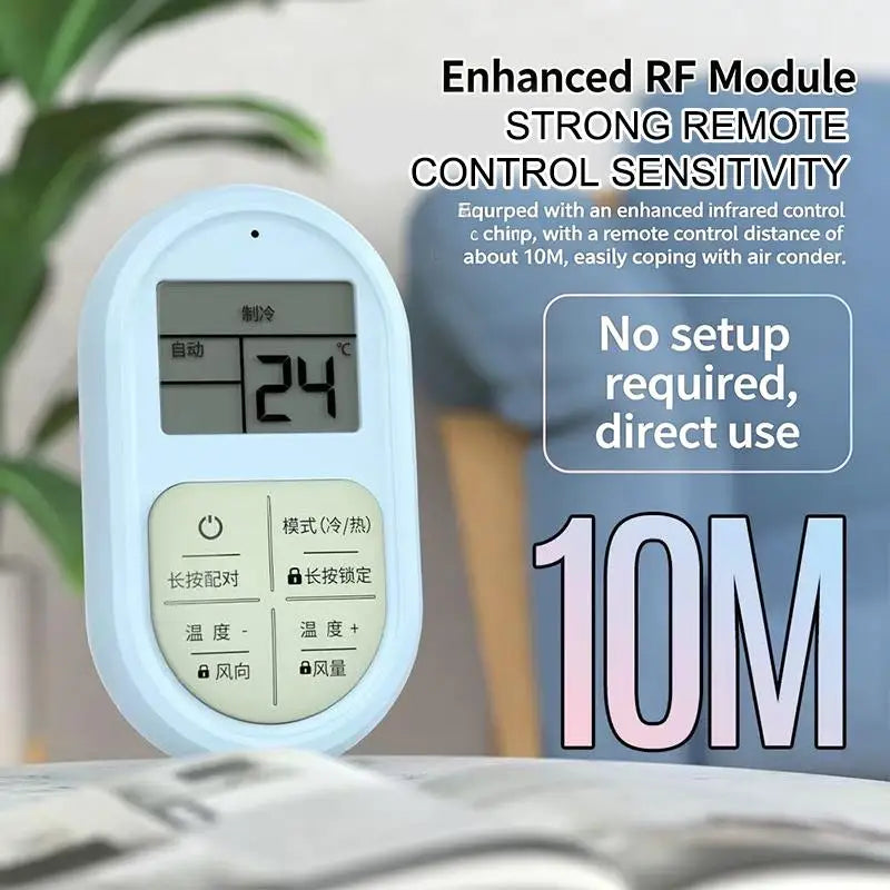 Mini Portable Universal AC Remote Control Glow Buttons LCD Display Qme