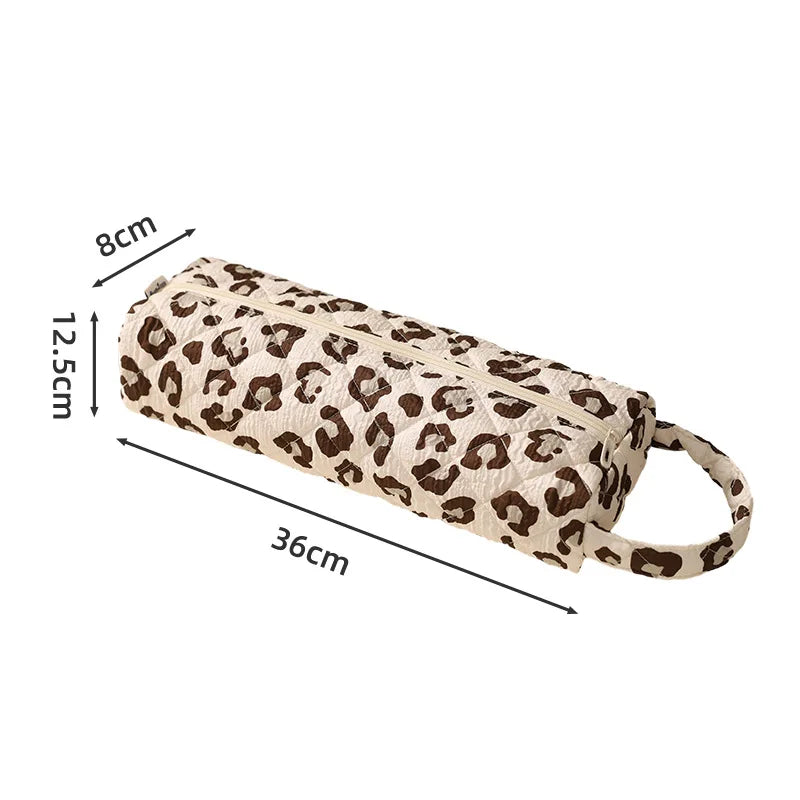 A Storage Bag Large Capacity Polyester Material Portable Wear-resistant Portable Drum Hair Dryer Bag Floral Storage Bag Qme leopard print
