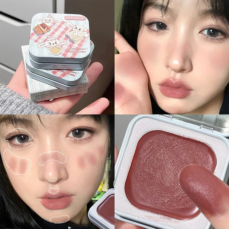 Art Value Single Color Matte Blusher Palette Blush Cream Contour Makeup Natural Cheek Tint Brighten Face Blusher Korean Cosmetic Qme 03