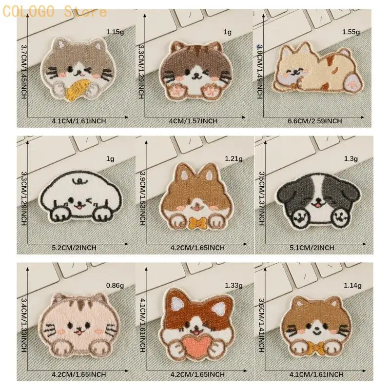 Cats Iron Patches Sew Applique Dogs Embroidered D0LD Qme