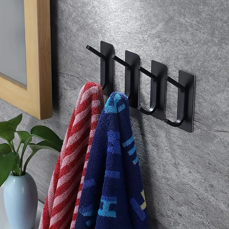 4 stainless steel non perforated wall mounted hooks for household use Qme