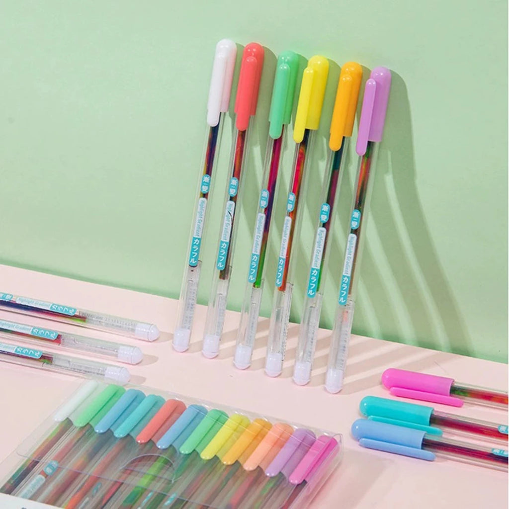 12 Colors Cute Gel Pens, 0.8 mm Fine Tip Ink Colored Gel Marker for Adult Coloring Book, Kids Drawing Art Supplies, Scrapbook Qme