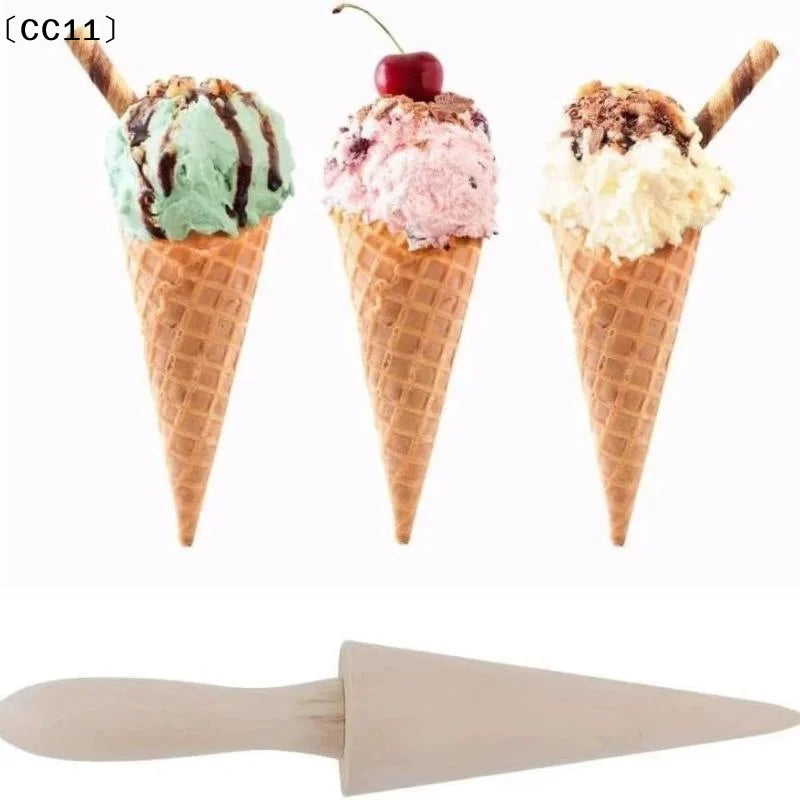 Wooden Ice Cream Cone Mold DIY Kitchen Tool Waffle Cake Croissant Qme