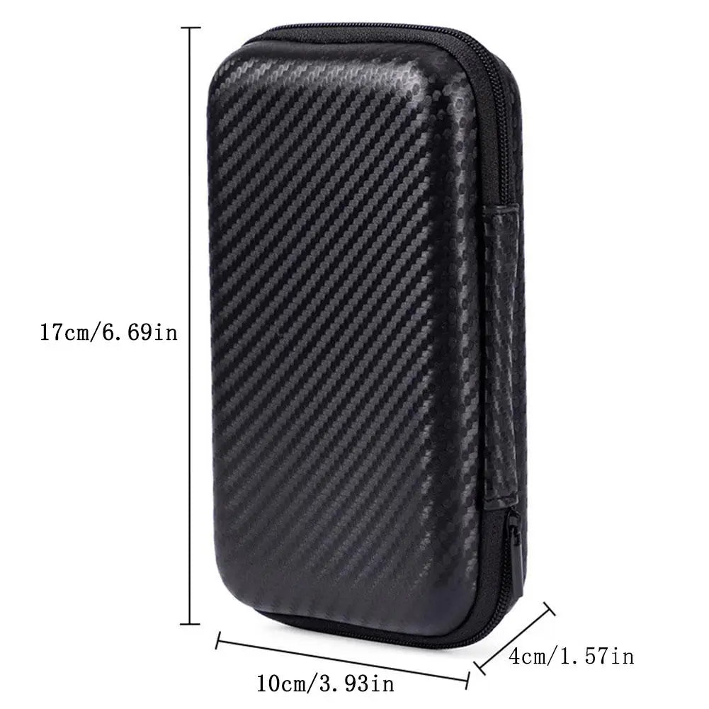 EVA Hard Protective Case For R35S/R36S Portable Game Console Bag Carbon Fiber Patterned Game Console Storage Bag Game Accessory Qme
