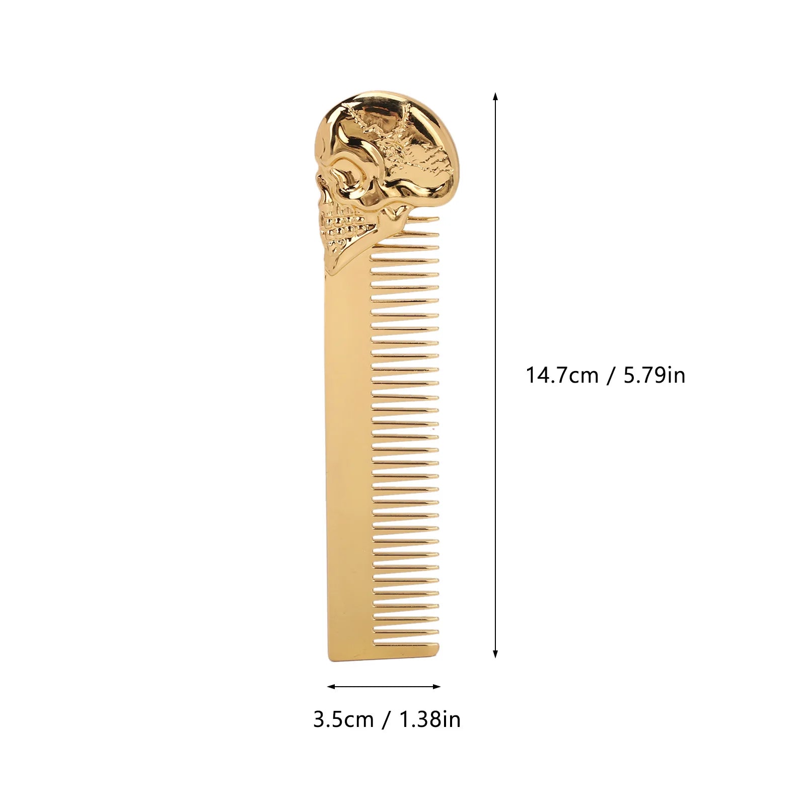 Hair Combs Beard Comb Beard Comb Zinc Alloy Skull Pattern Hair Styling Mustache Shaping Oil Hair Comb Comb Qme