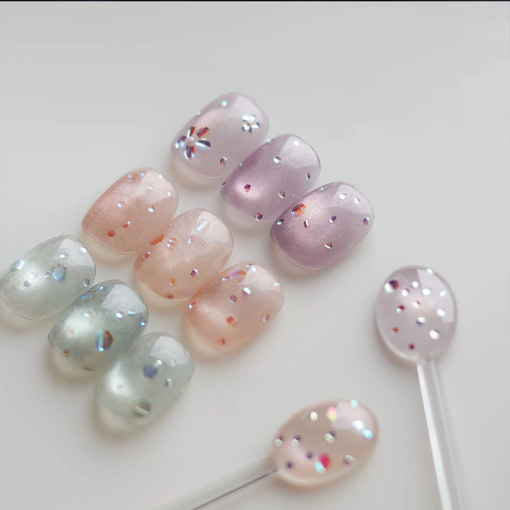 1 2 Bottle Iridescent Nail Glitter Mixed Hexagonal Shimmering Slices Qme