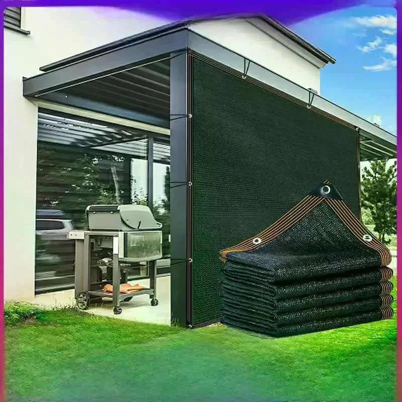 Black Sun Shade Net High Density UV Protection Breathable Tear Resistant Sunblock Cloth For Garden Patio Balcony Outdoor Use Qme