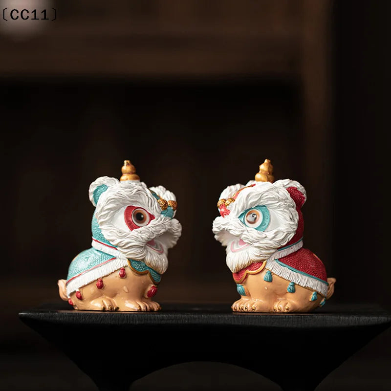 Color-changing Tea Pet Lion Dance Auspicious Table Decoration Chinese Qme