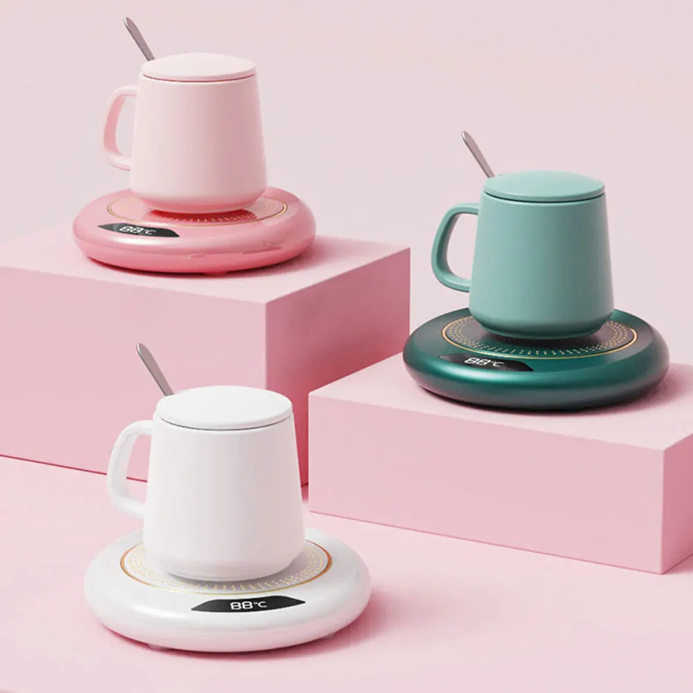 USB Coffee Mug Warmer Smart Cup Warmer with 3 Temperature Settings Electric Beverage Warmer for Coffee Milk Tea Beverage Qme