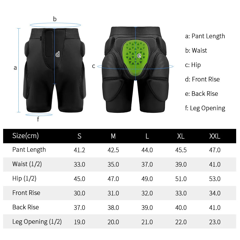 Padded Shorts Skating 3D Protection Skate Shorts High-Impact EVA Padding Breathable Lycra Fabric Impact Shorts for Women/ Men Qme