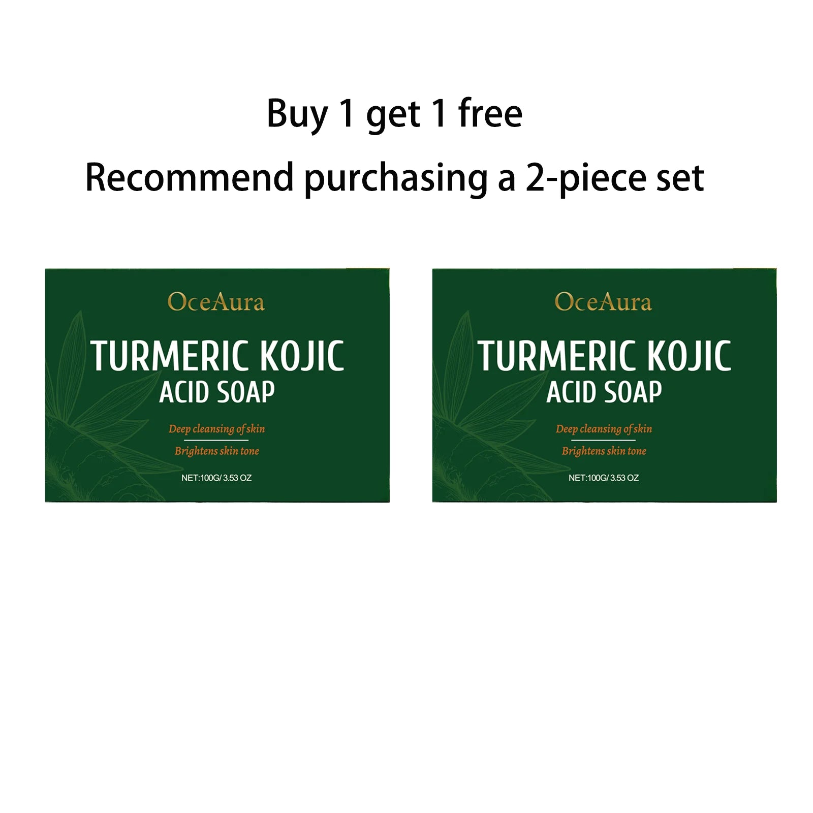 Oceaura Turmeric Kojic Acid Soap Deep Cleansing Skin Brightening Qme 100g x2