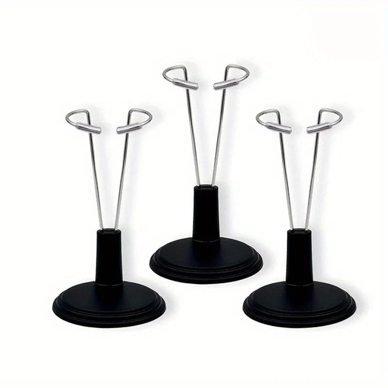 3pcs adjustable doll holder, suitable for labubu doll plastic display support accessories (excluding dolls) Qme black