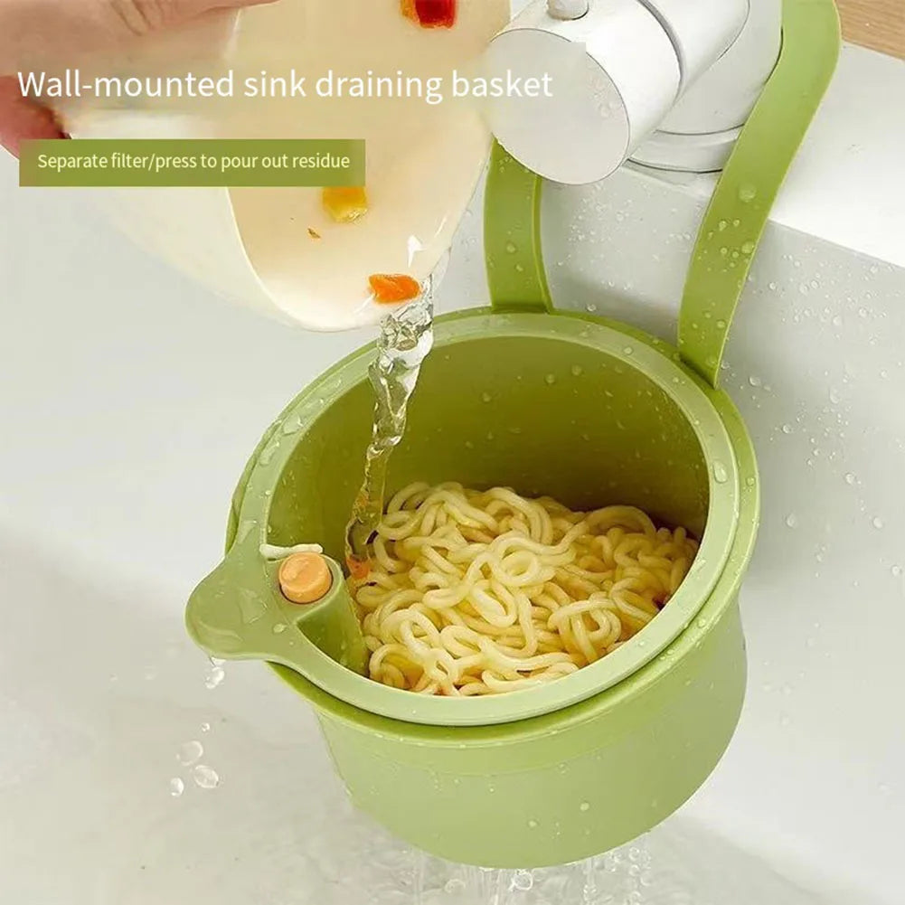 Creative Kitchen Sink Hanging Strainer Basket Detachable Openable Bottom Cover Kitchen Garbage Filter Quickly Drain Clean Rack Qme