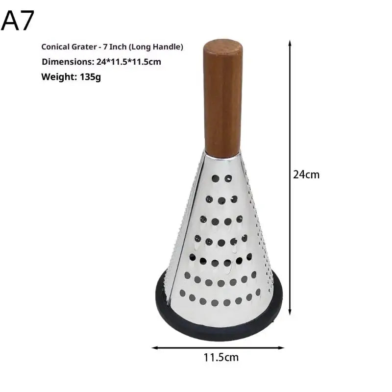 Grater 3 Side Shred Manual Handheld Stainless Steel Multi-purpose Qme A7