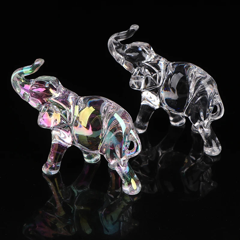 Living Room Cute Crystal Elephant Statue Mini Animal Baby Ornaments Qme