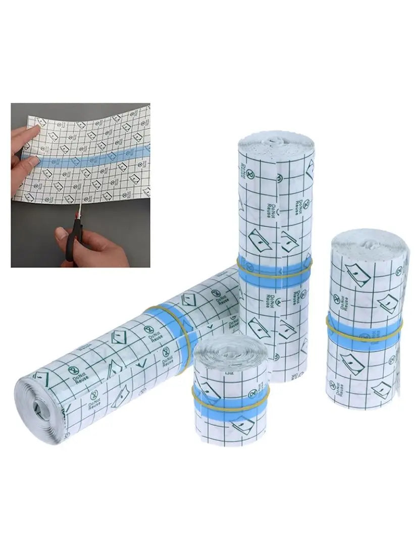 One Roll 5M Waterproof PU Bandages Disposable Transparent Stretchable Adhesive Bandages Protect Your Tattoos And Showers Qme