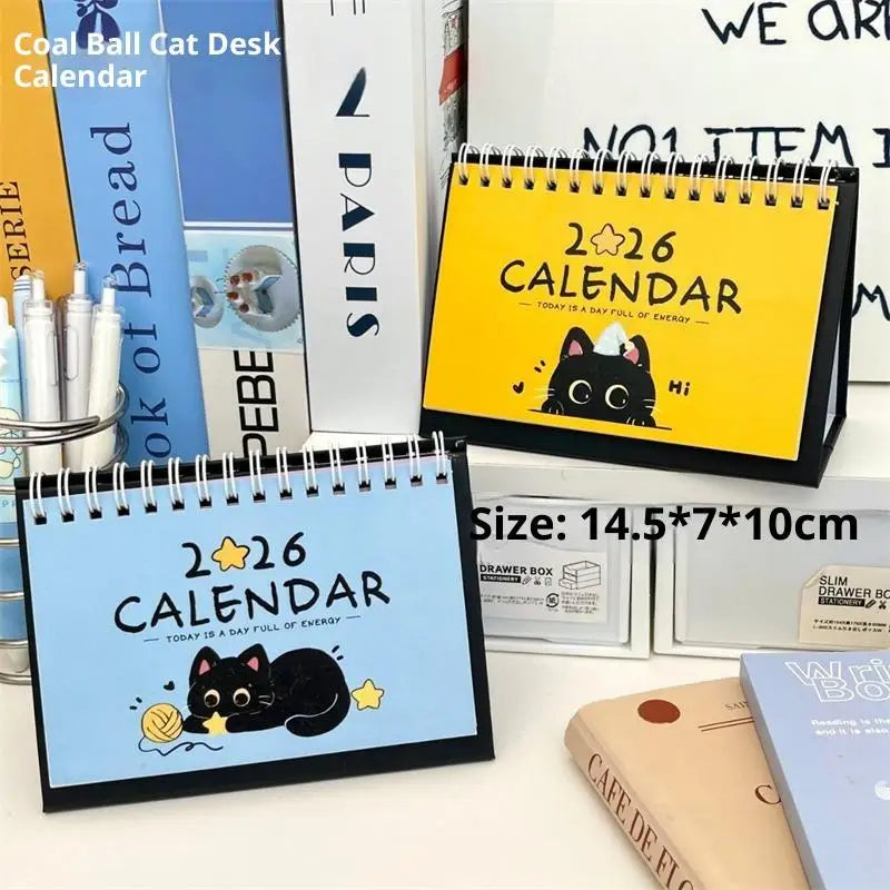 2026 Year Horse Mini Calendars Creative Desk Portable Travel Cute Cat Qme