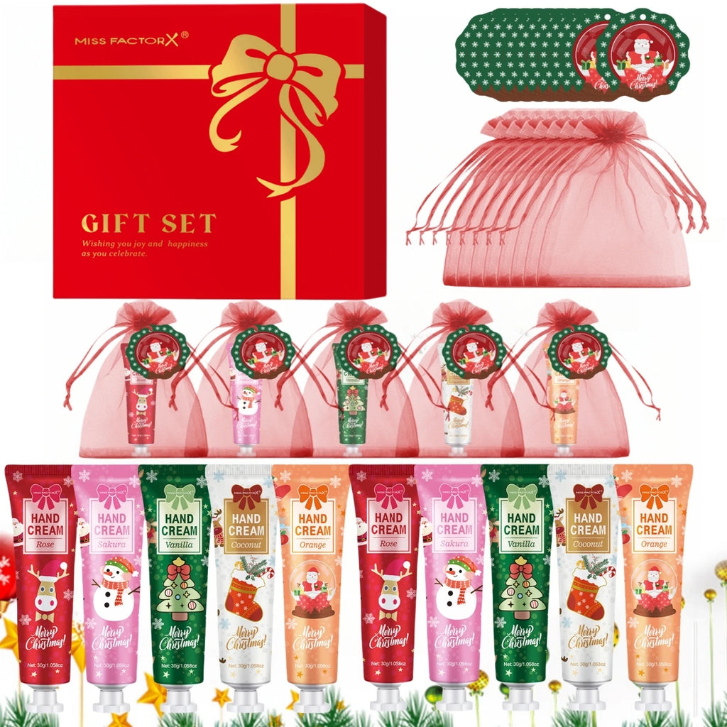 30PCS/Box Christmas Gift Box, Hand Cream in Bulk, Smooth Hand Skin, Christmas Cards and Gift Gauze Bags, Gifts for Women Qme