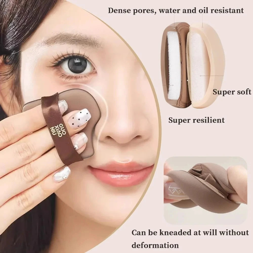 6 Piece/Pack Mini Finger Powder Puff Makeup Powder Puff Loose Super Soft Makeup Blender Puff Air Cushion Foundation Sponge Tool Qme